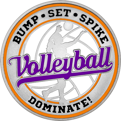 Purple "Volleyball" with Orange Outer Circular Borders